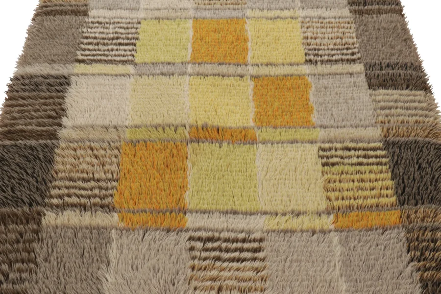 Vintage Swedish Geometric Rug