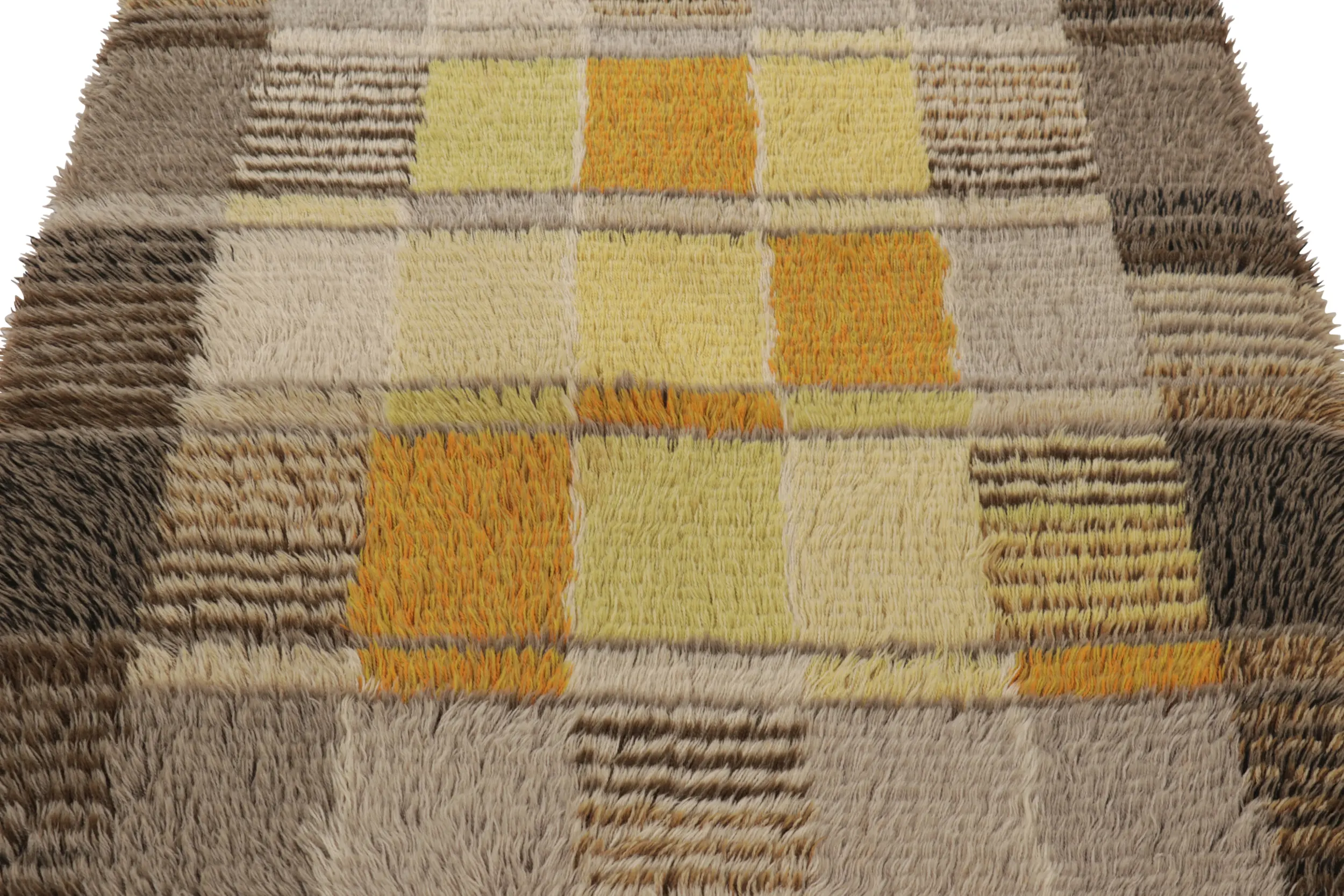 Vintage Swedish Geometric Rug