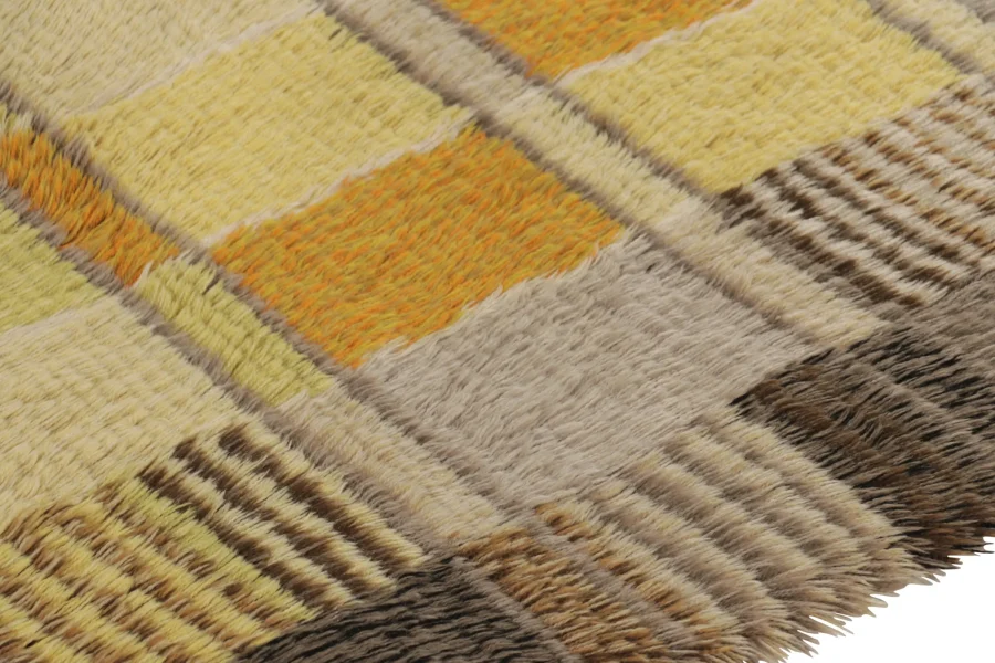 Vintage Swedish Geometric Rug