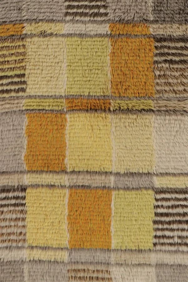 Vintage Swedish Geometric Rug