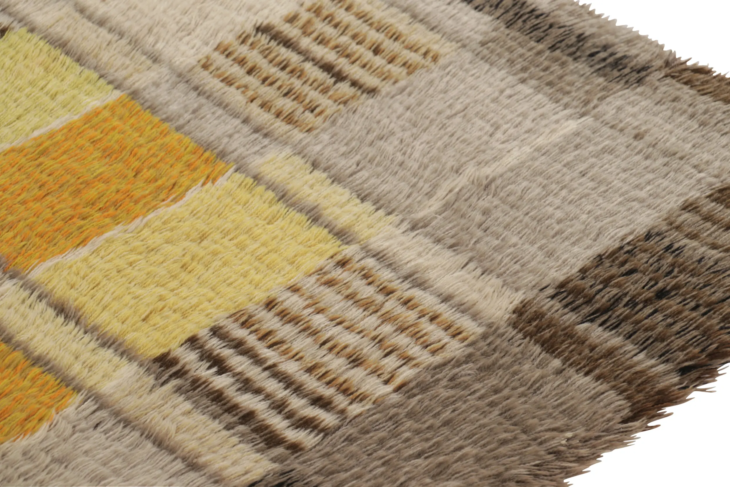 Vintage Swedish Geometric Rug