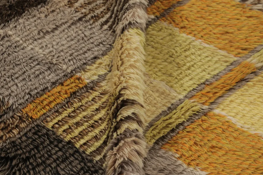 Vintage Swedish Geometric Rug