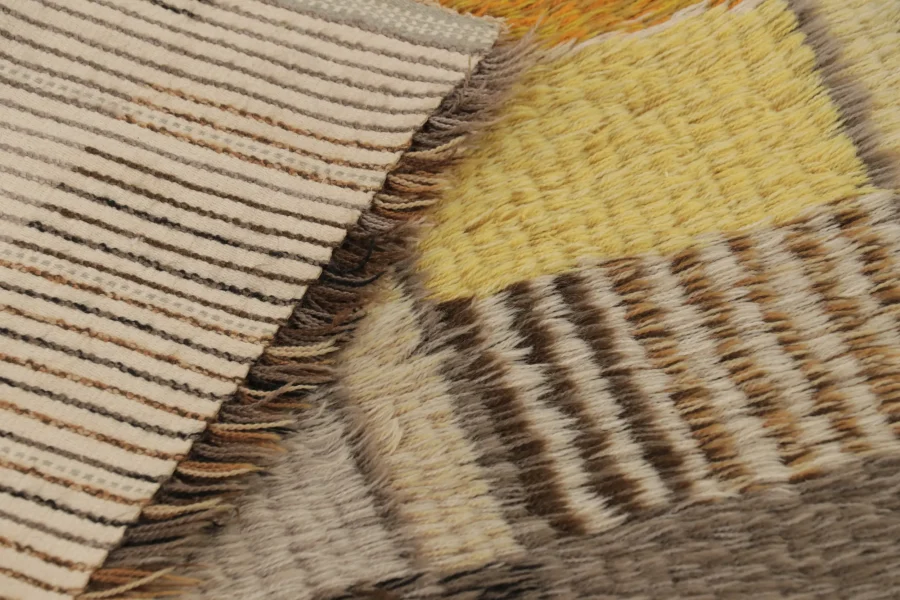 Vintage Swedish Geometric Rug