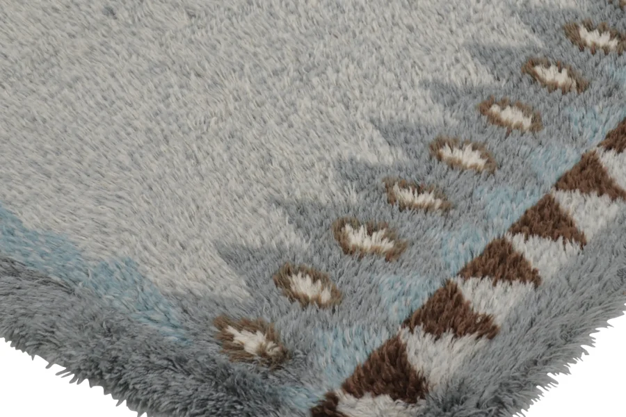 Vintage Swedish Geometric Rug