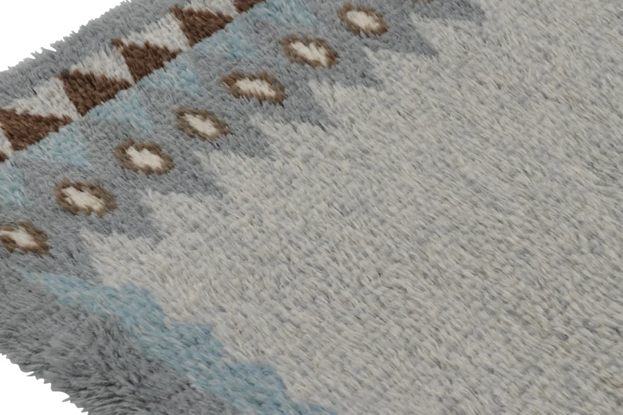 Vintage Swedish Geometric Rug