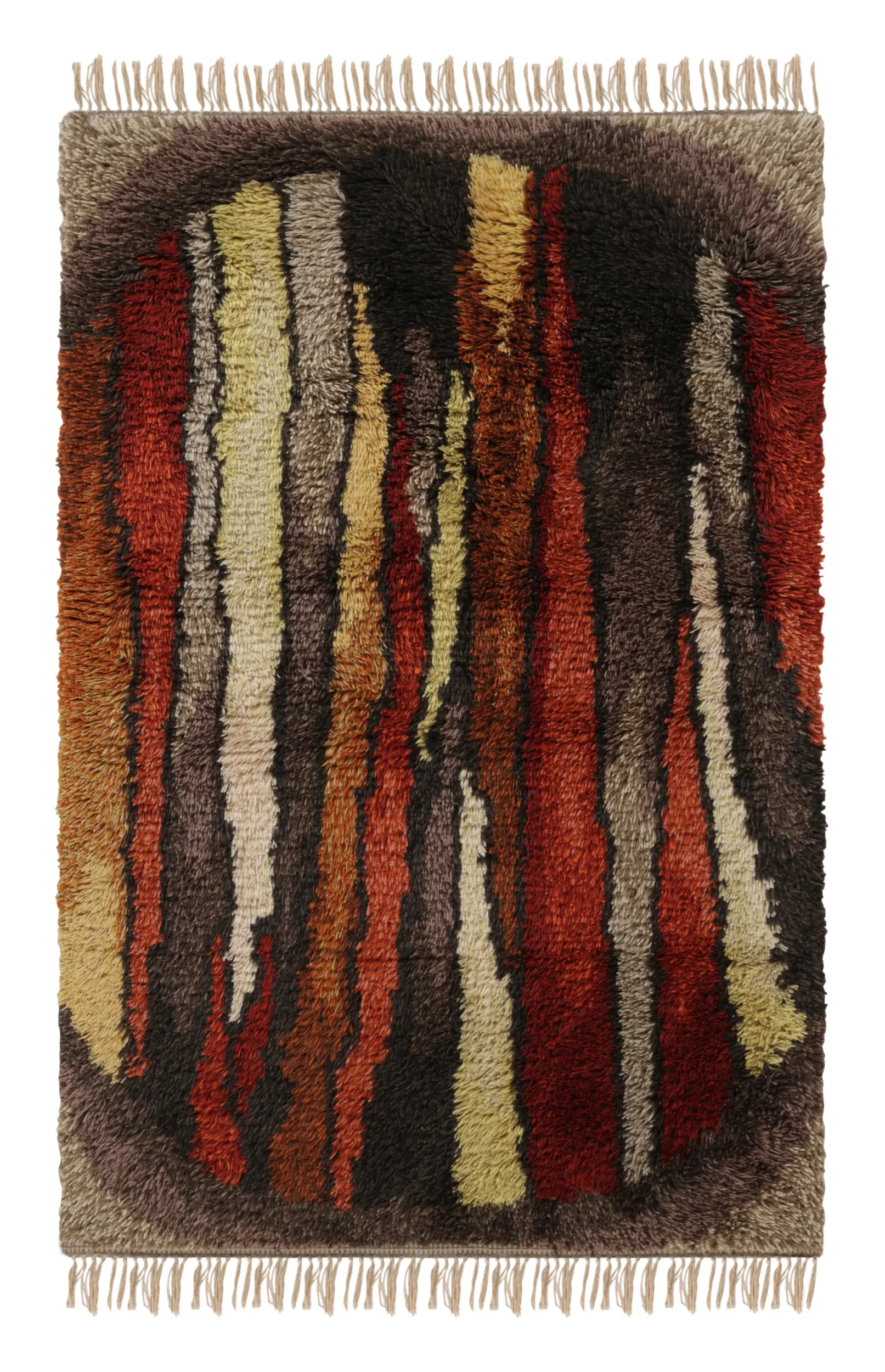 Vintage Swedish Geometric Rug
