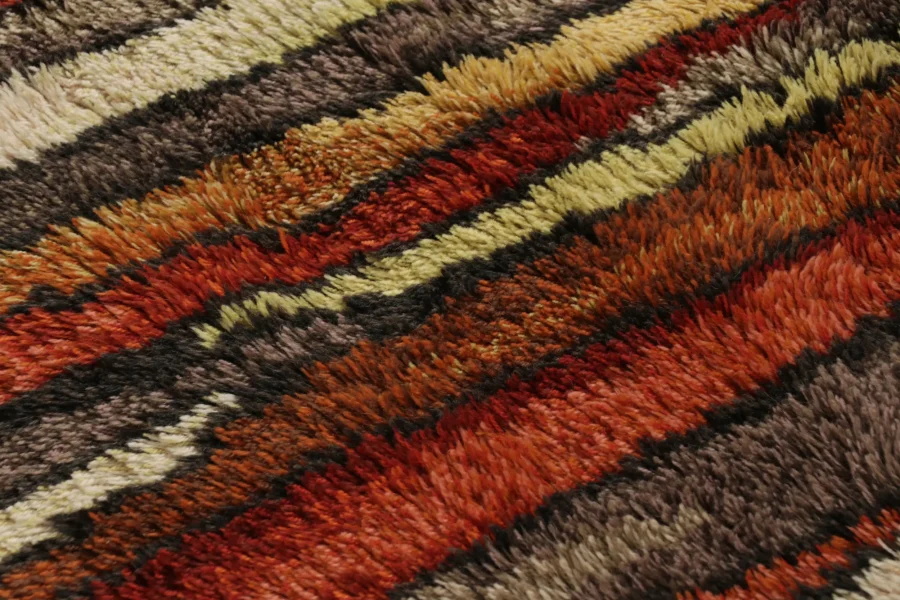 Vintage Swedish Geometric Rug