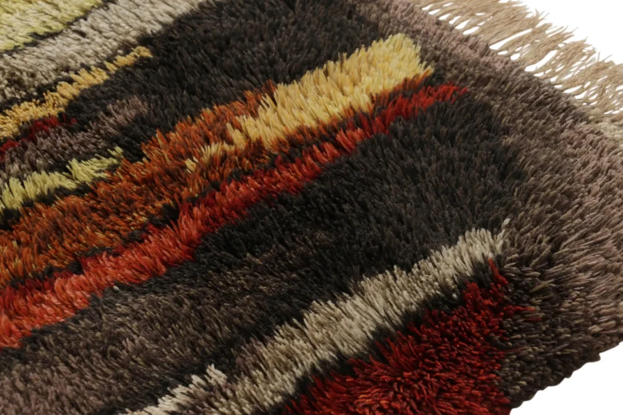 Vintage Swedish Geometric Rug