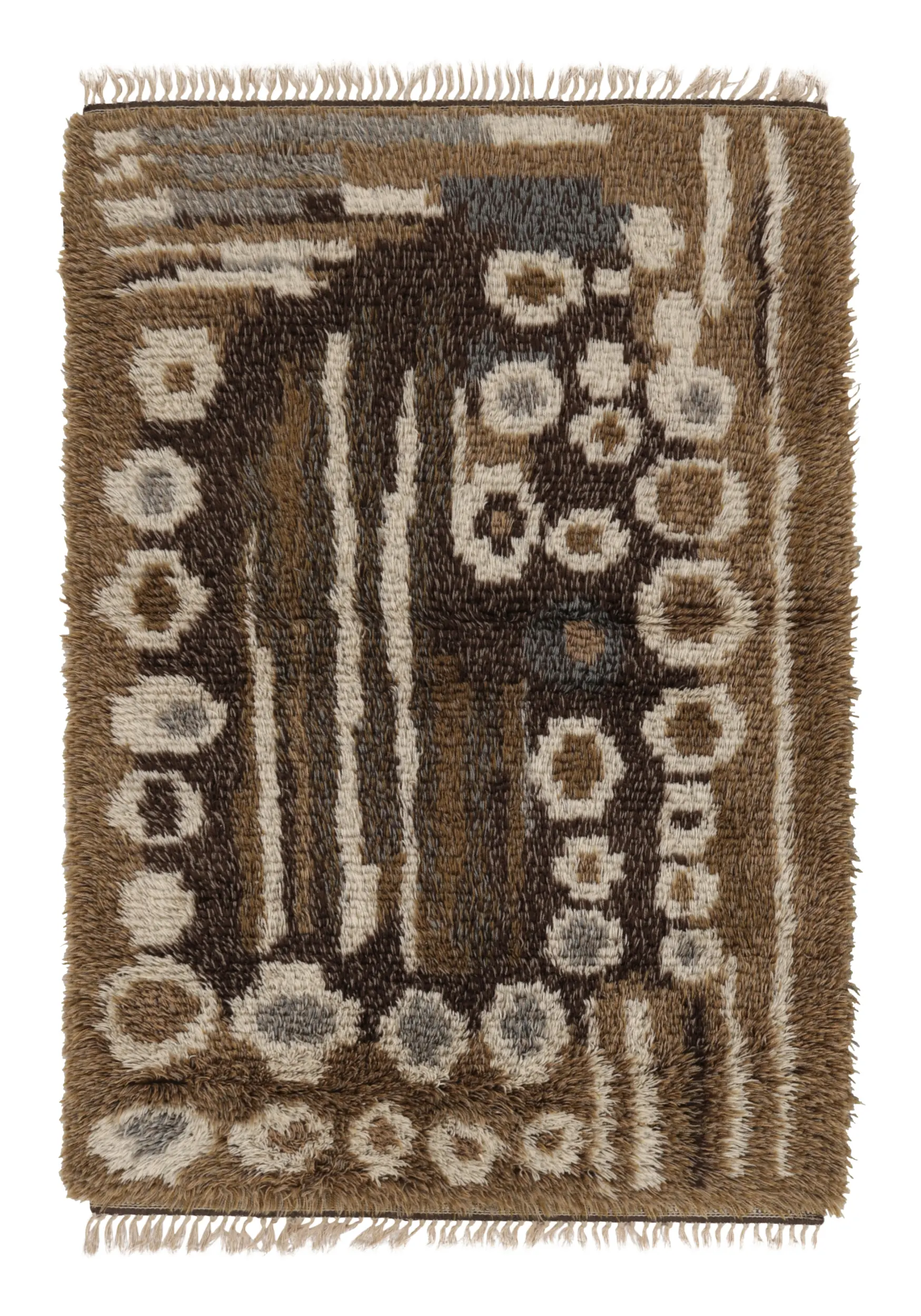 Vintage Swedish Geometric Rug