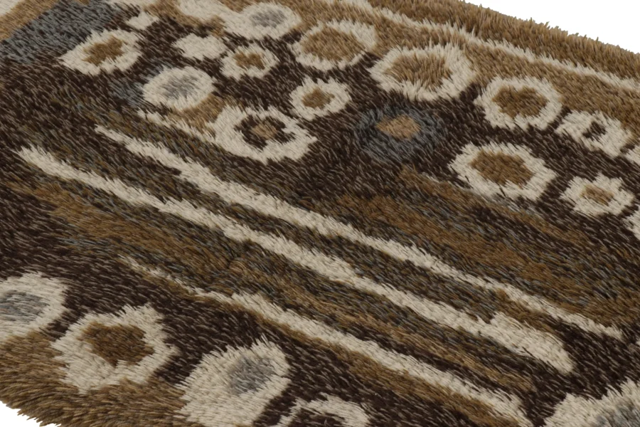 Vintage Swedish Geometric Rug