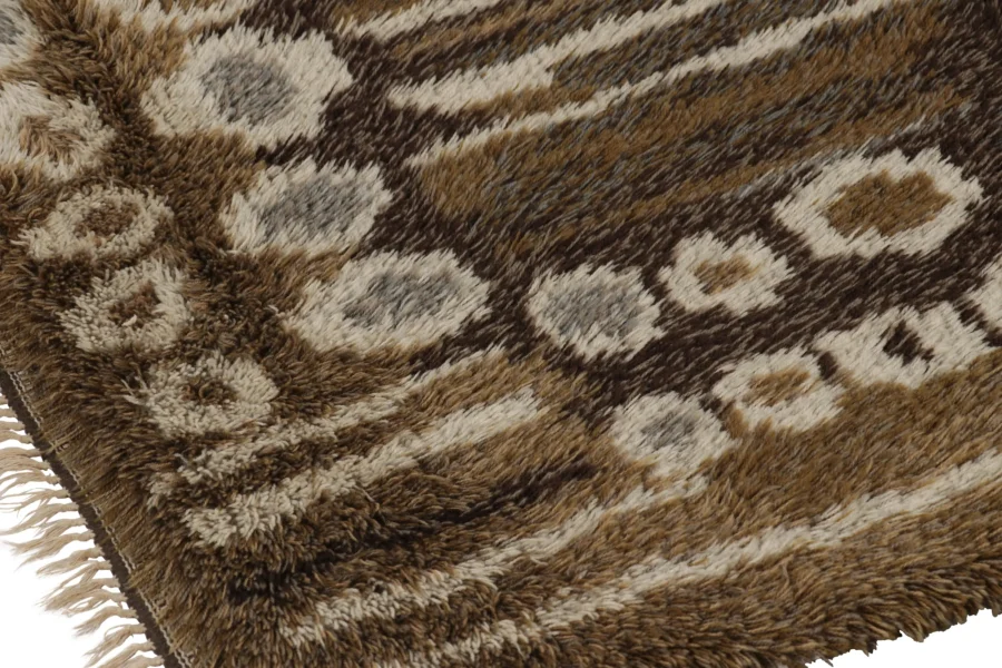 Vintage Swedish Geometric Rug