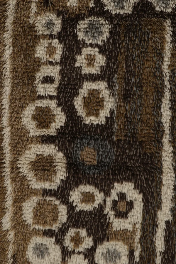 Vintage Swedish Geometric Rug