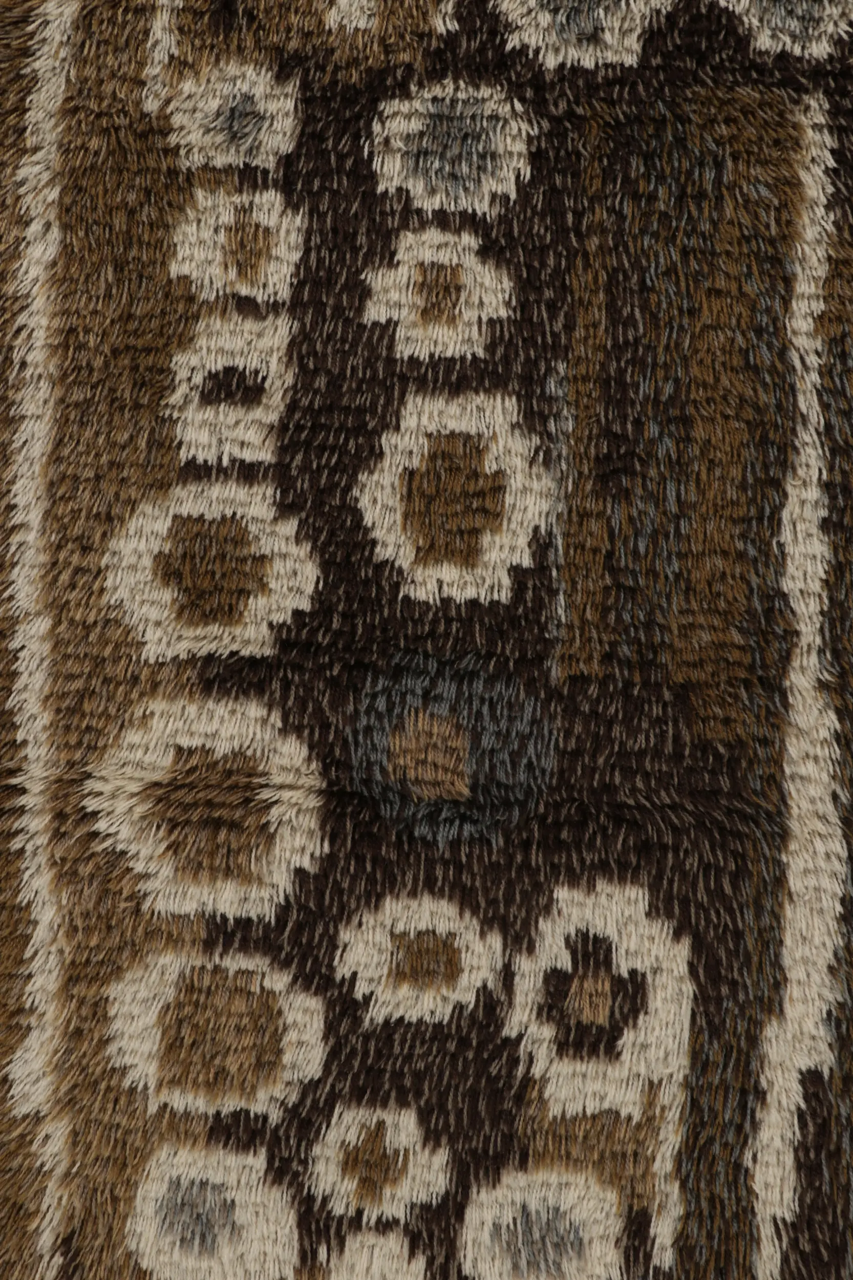 Vintage Swedish Geometric Rug