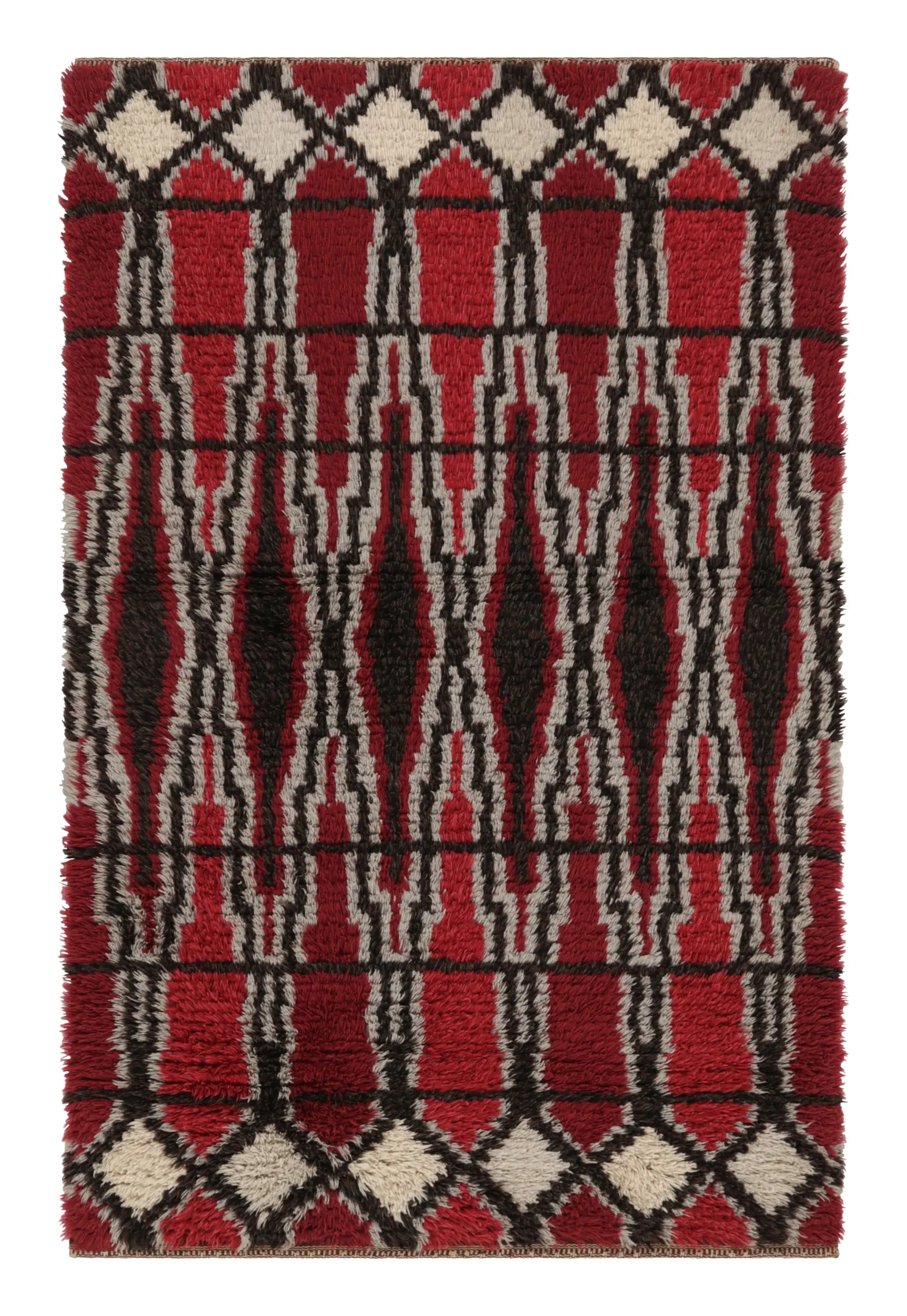 Vintage Swedish Geometric Rug