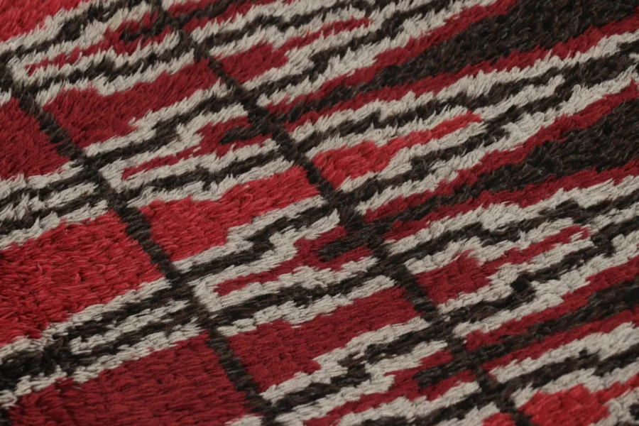Vintage Swedish Geometric Rug