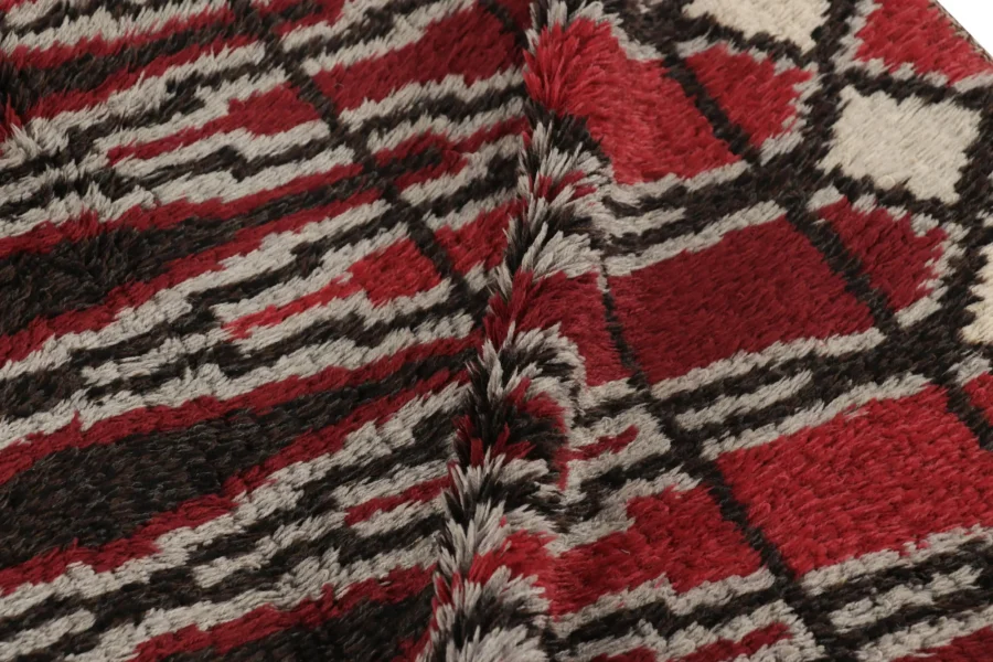 Vintage Swedish Geometric Rug