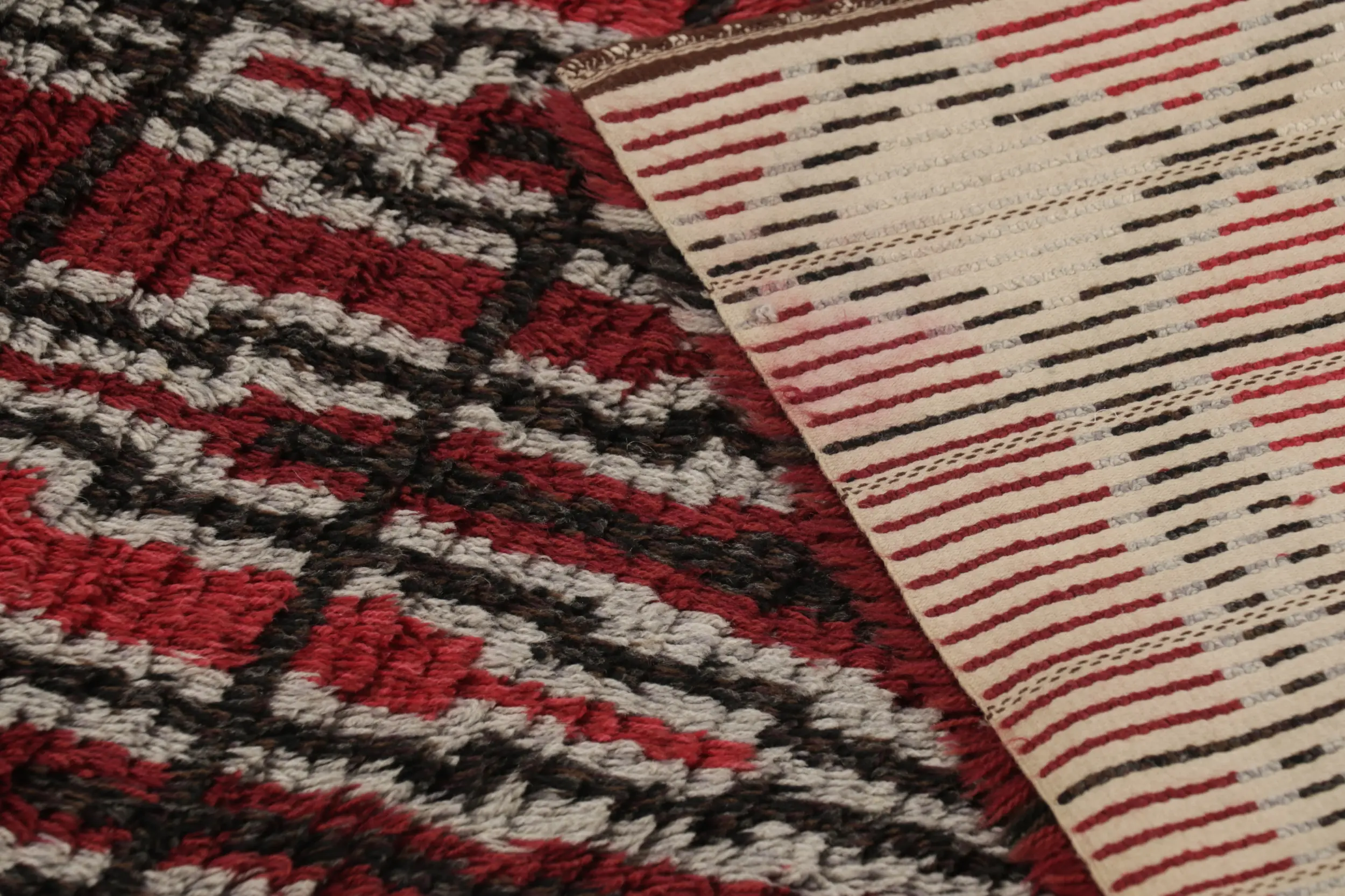 Vintage Swedish Geometric Rug