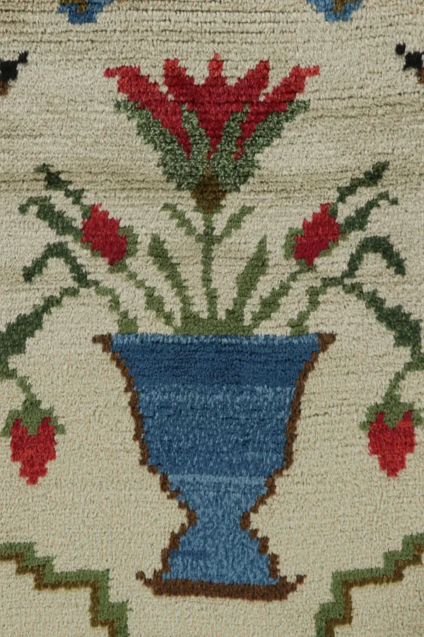 Vintage Swedish Floral Rug
