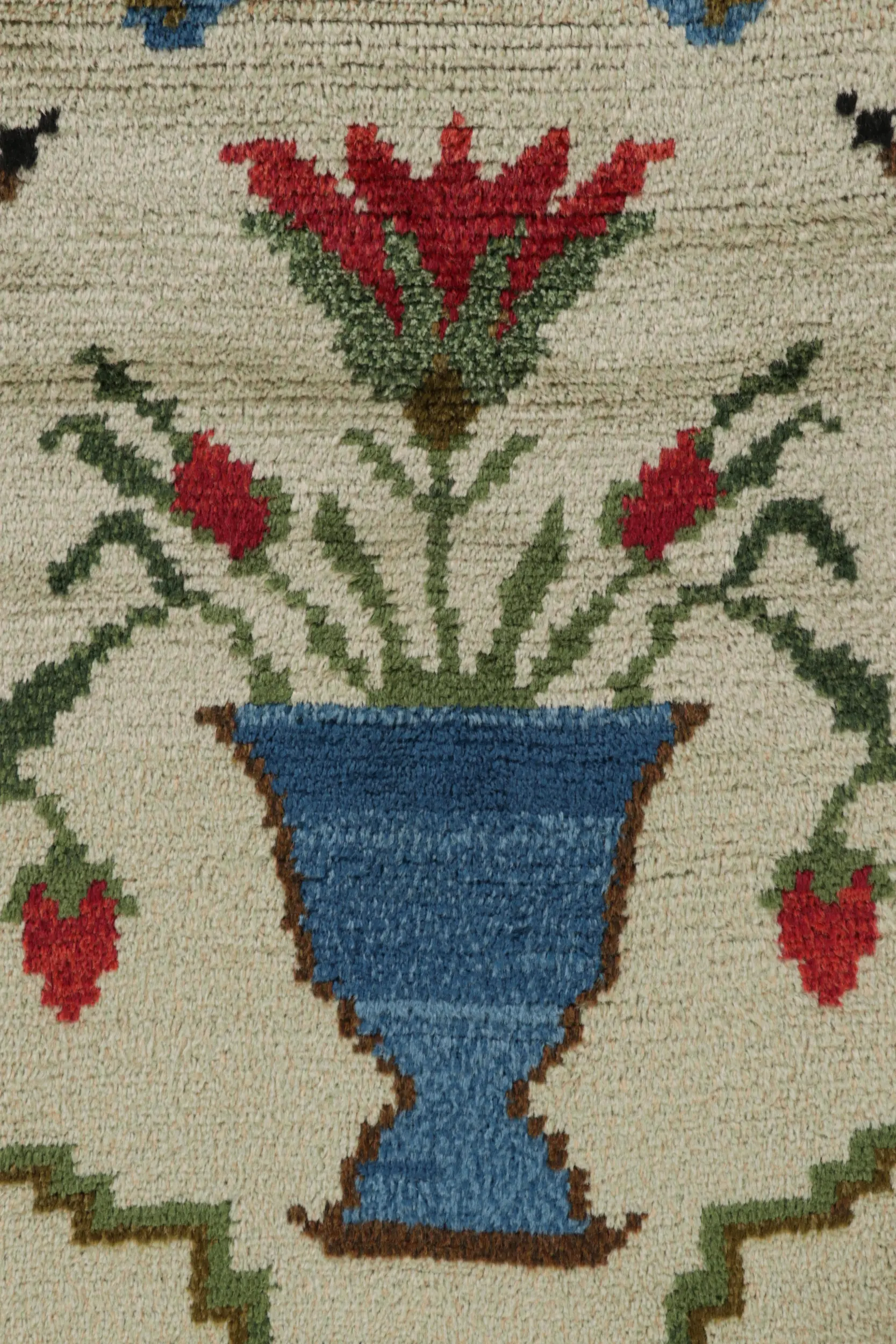 Vintage Swedish Floral Rug