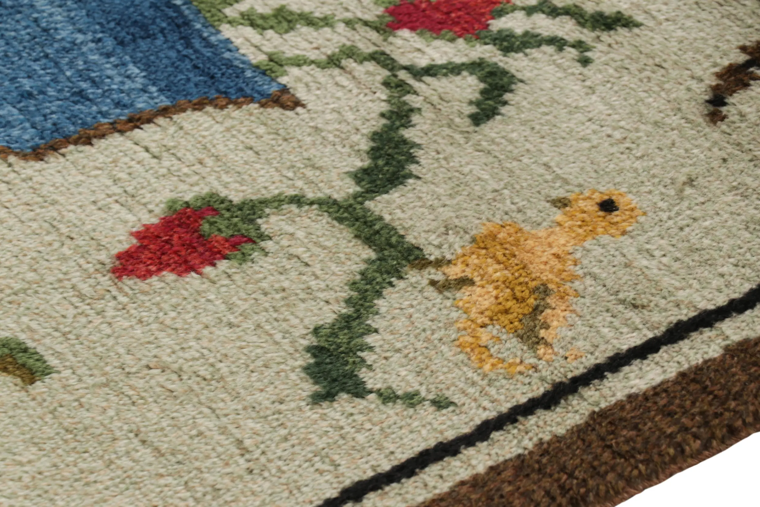 Vintage Swedish Floral Rug