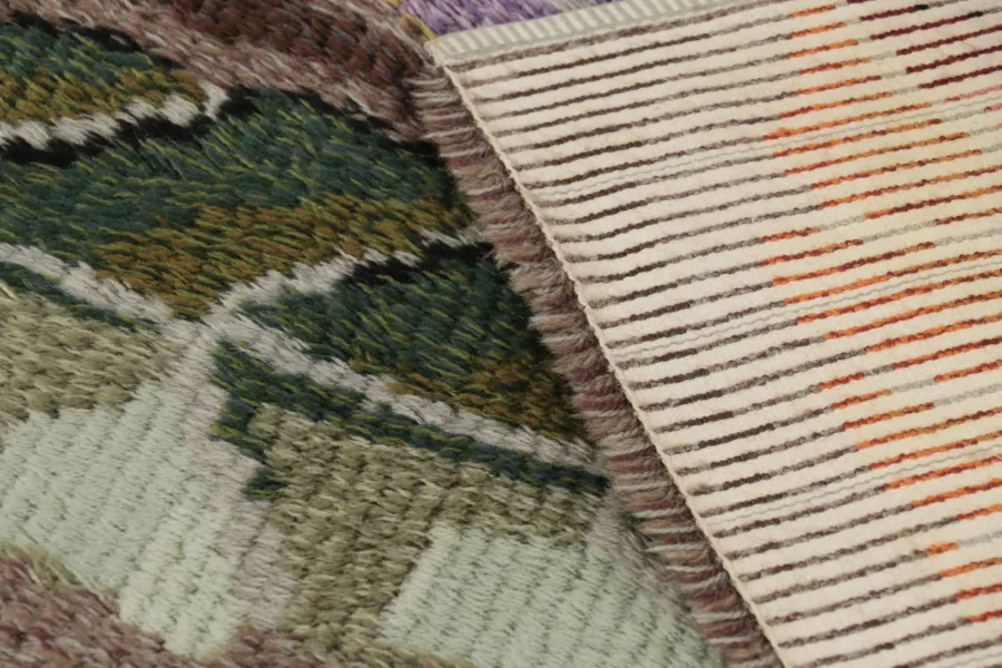Vintage Swedish Rya Rug Rug