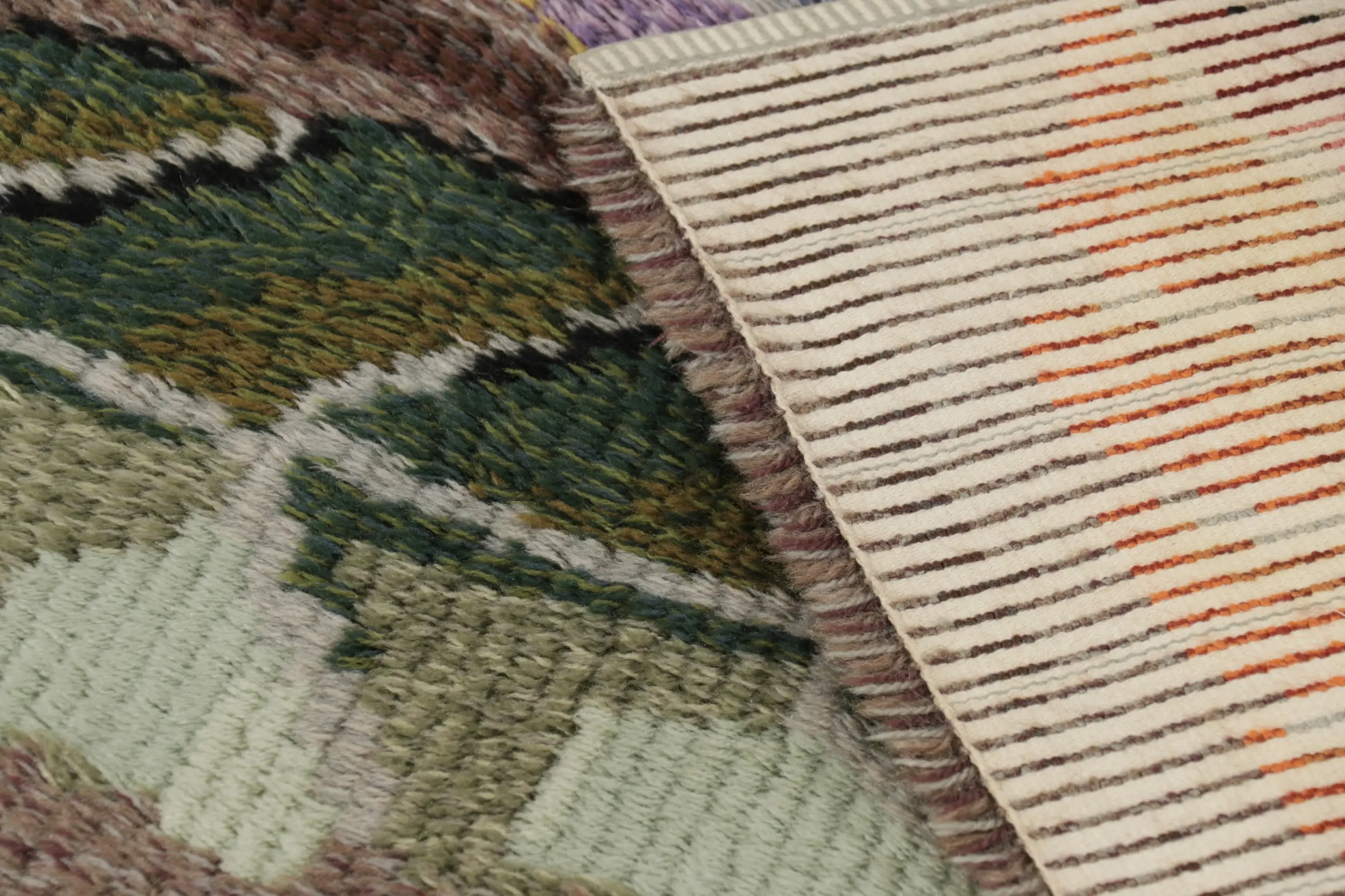 Vintage Swedish Rya Rug Rug