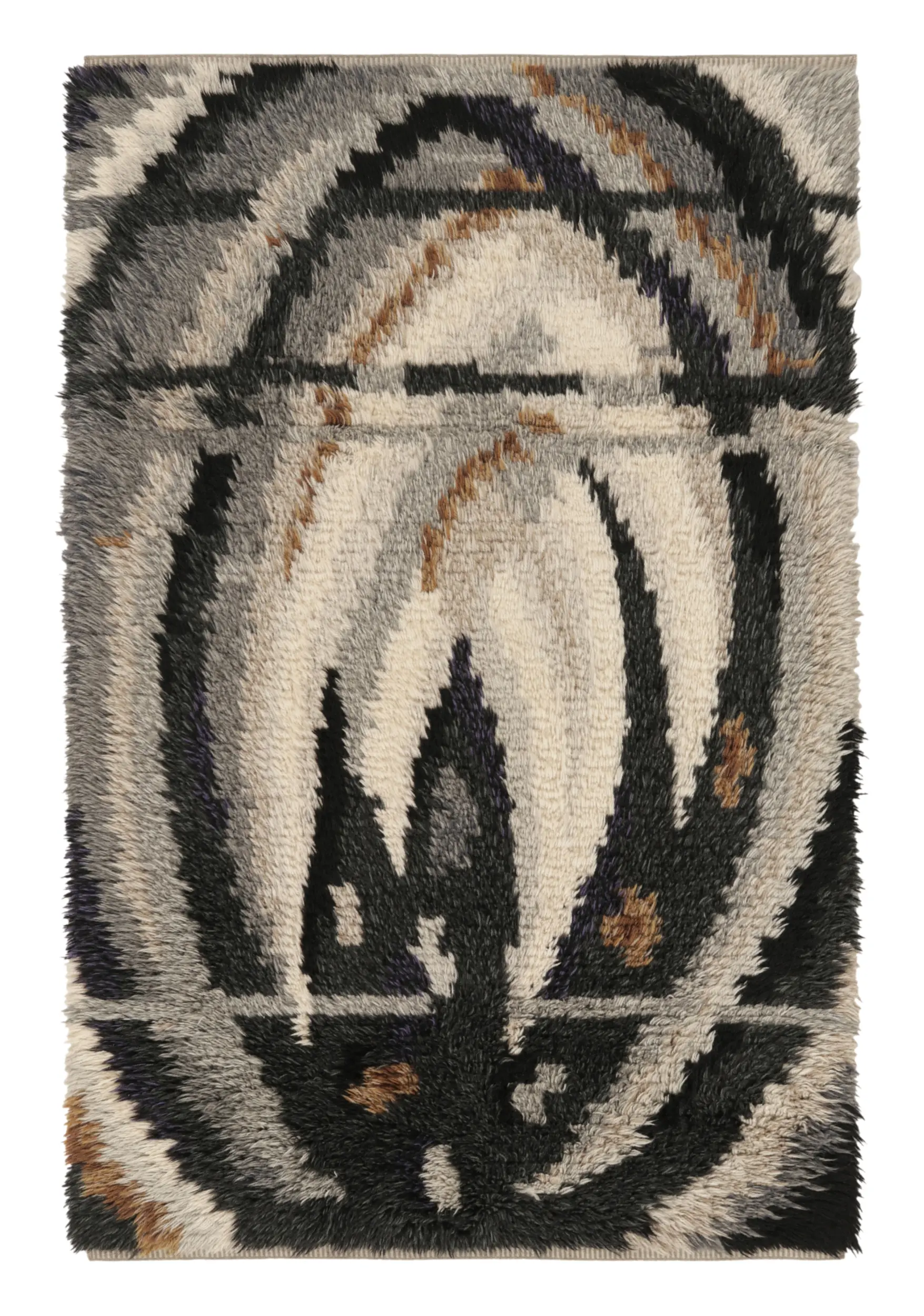 Vintage Swedish Geometric Rug