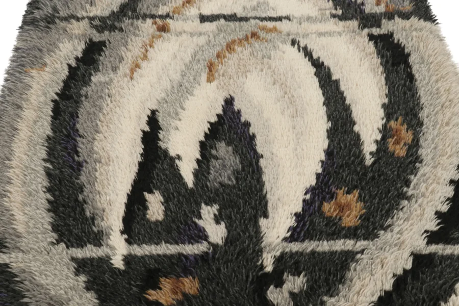 Vintage Swedish Geometric Rug