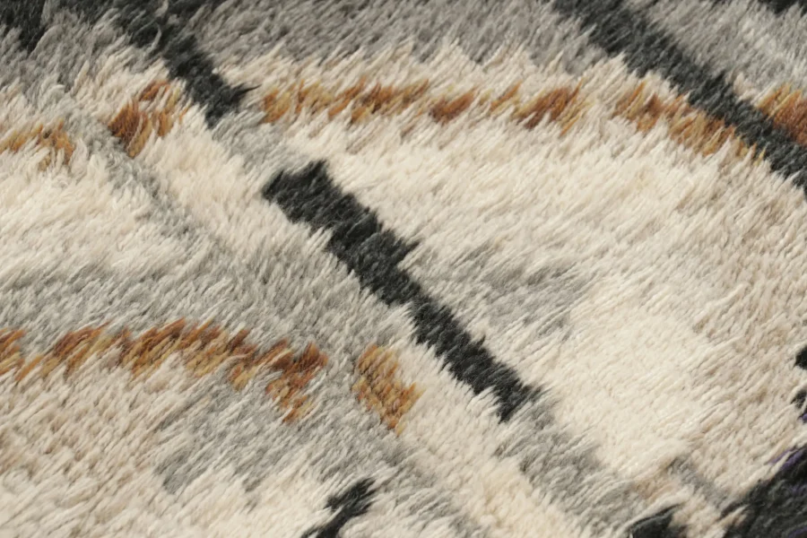 Vintage Swedish Geometric Rug