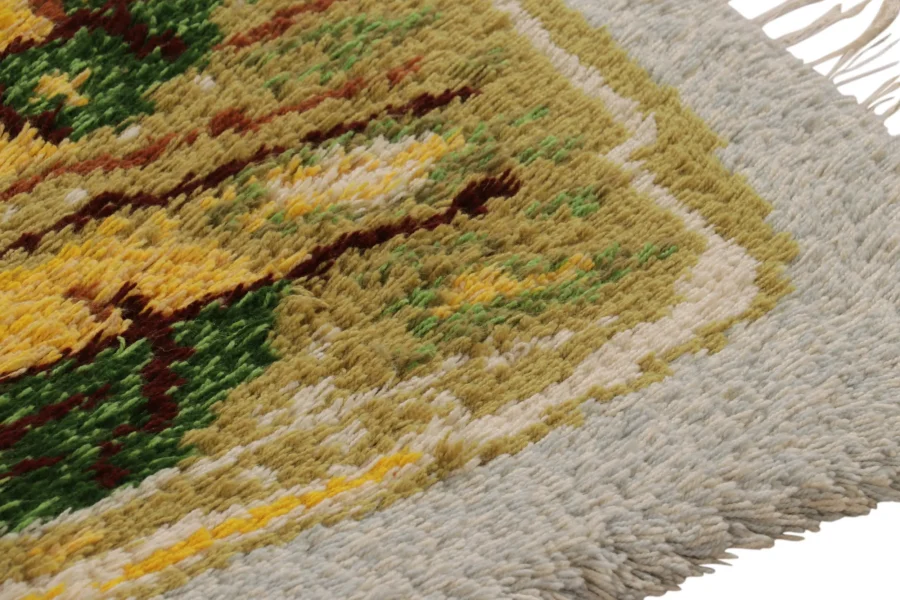 Vintage Swedish Rya Rug Rug