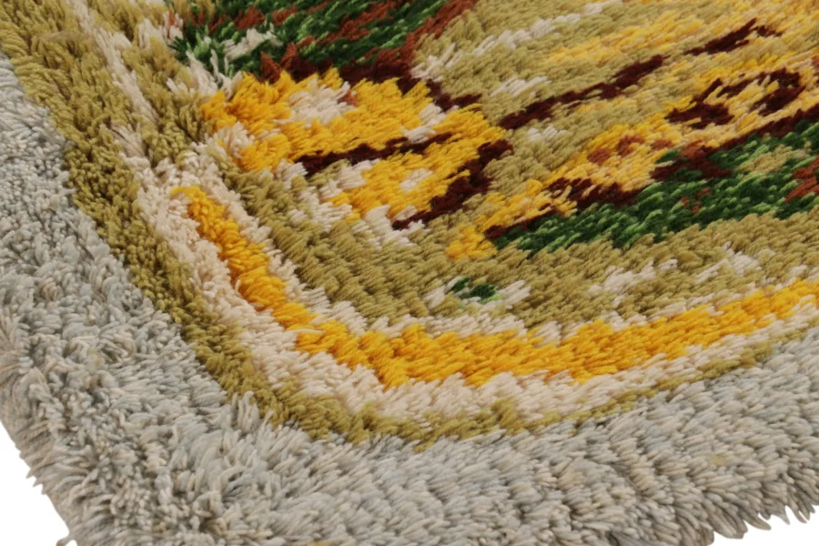 Vintage Swedish Rya Rug Rug