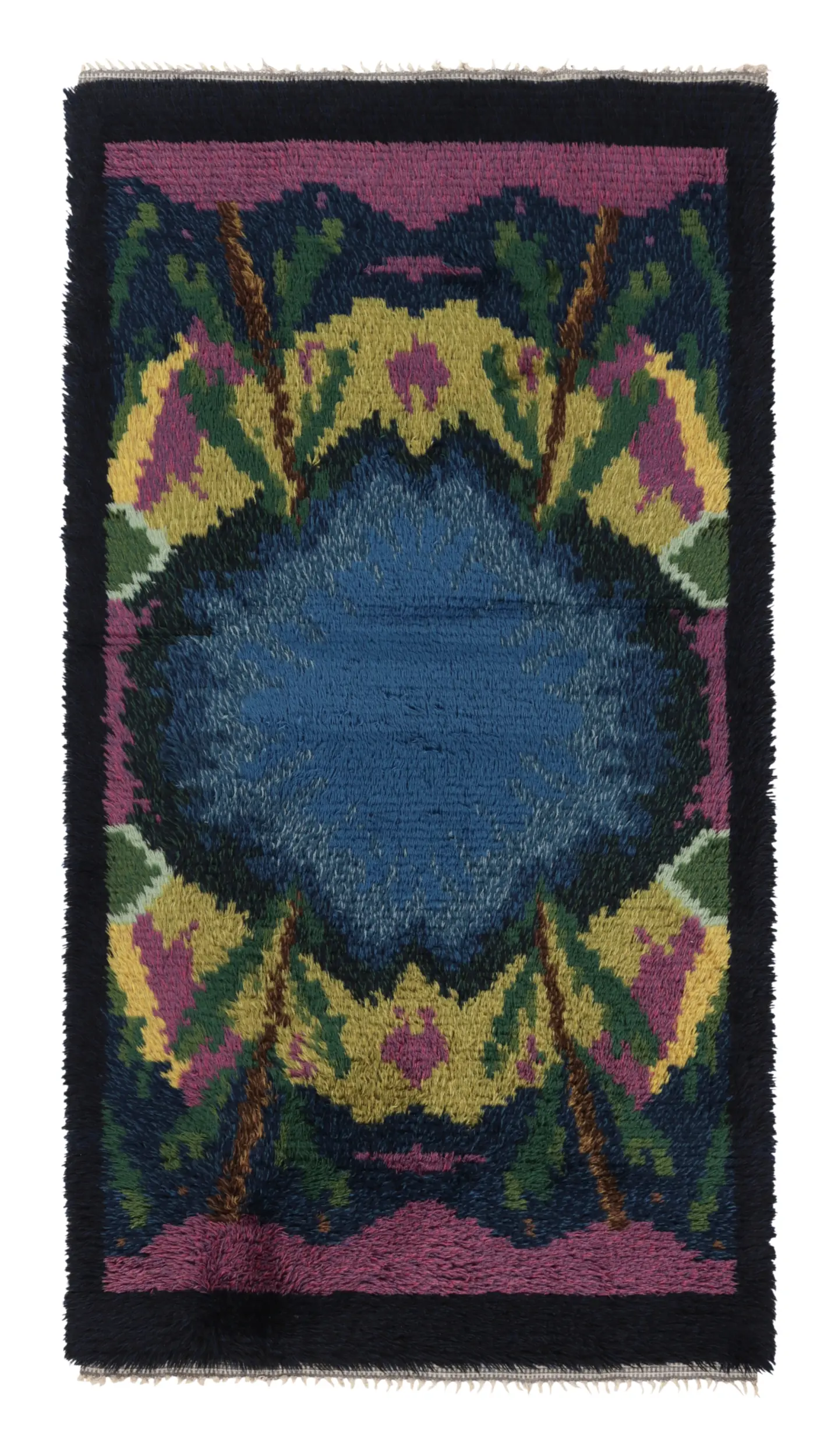 Vintage Swedish Geometric Rug