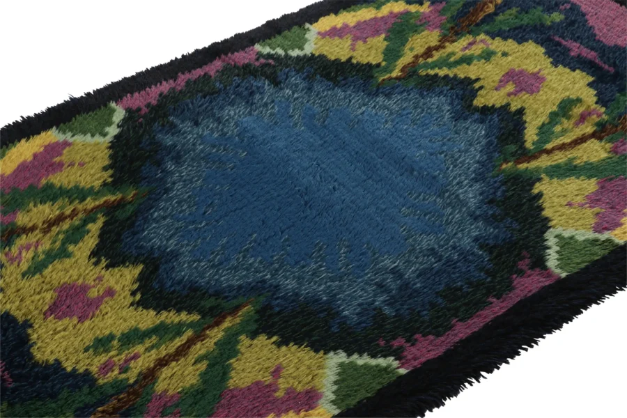 Vintage Swedish Geometric Rug