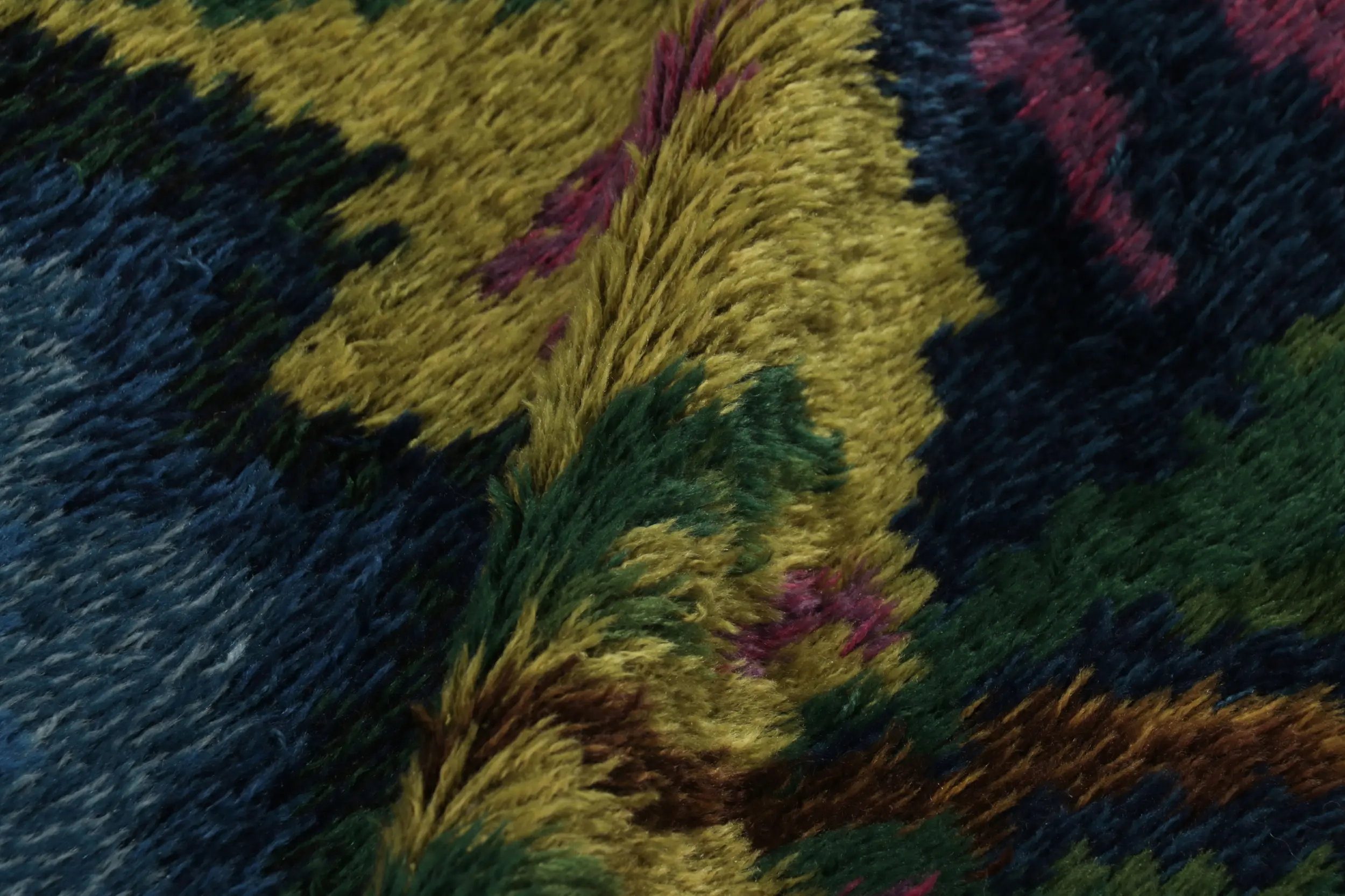 Vintage Swedish Geometric Rug