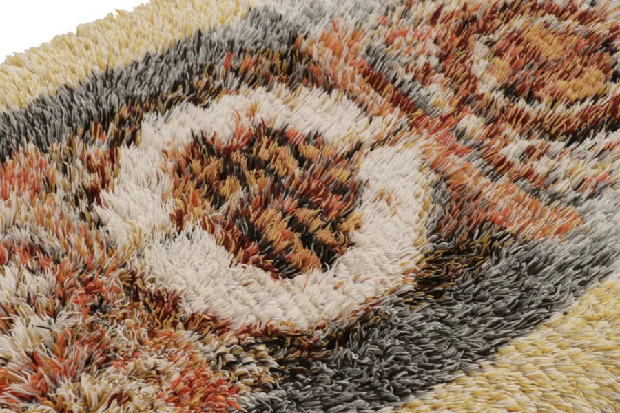 Vintage Swedish Geometric Rug