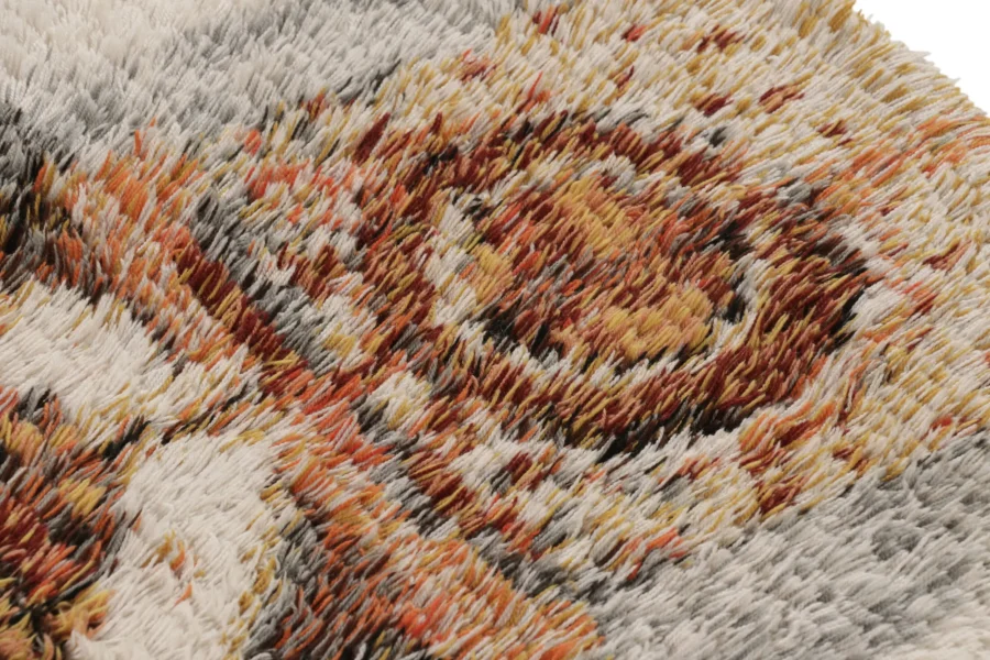 Vintage Swedish Geometric Rug