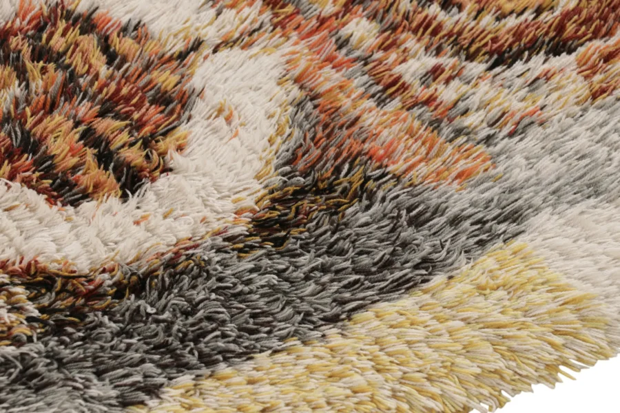 Vintage Swedish Geometric Rug