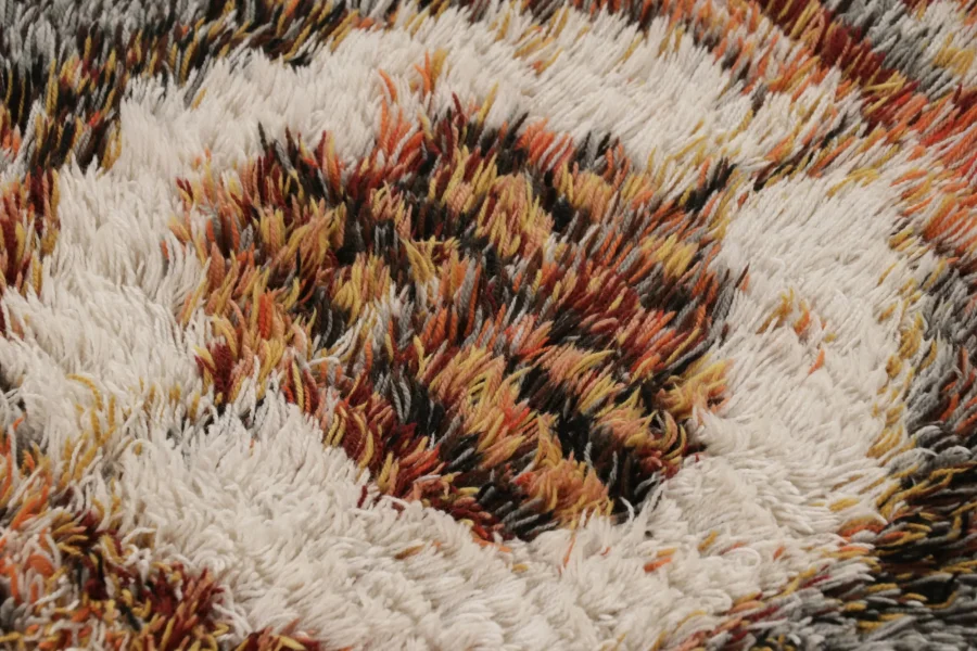 Vintage Swedish Geometric Rug