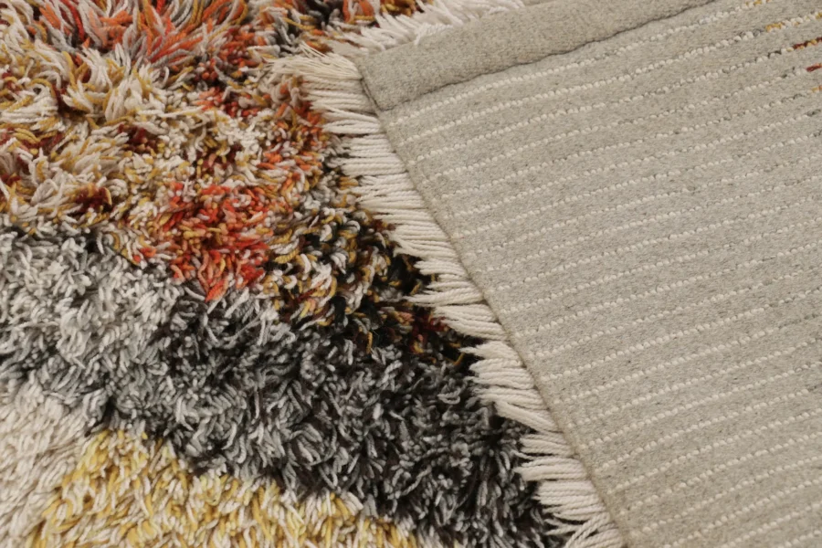 Vintage Swedish Geometric Rug