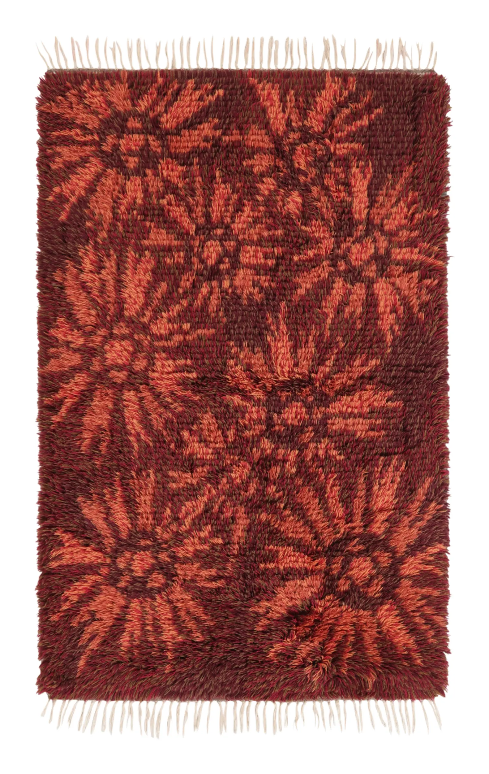 Vintage Swedish Floral Rug