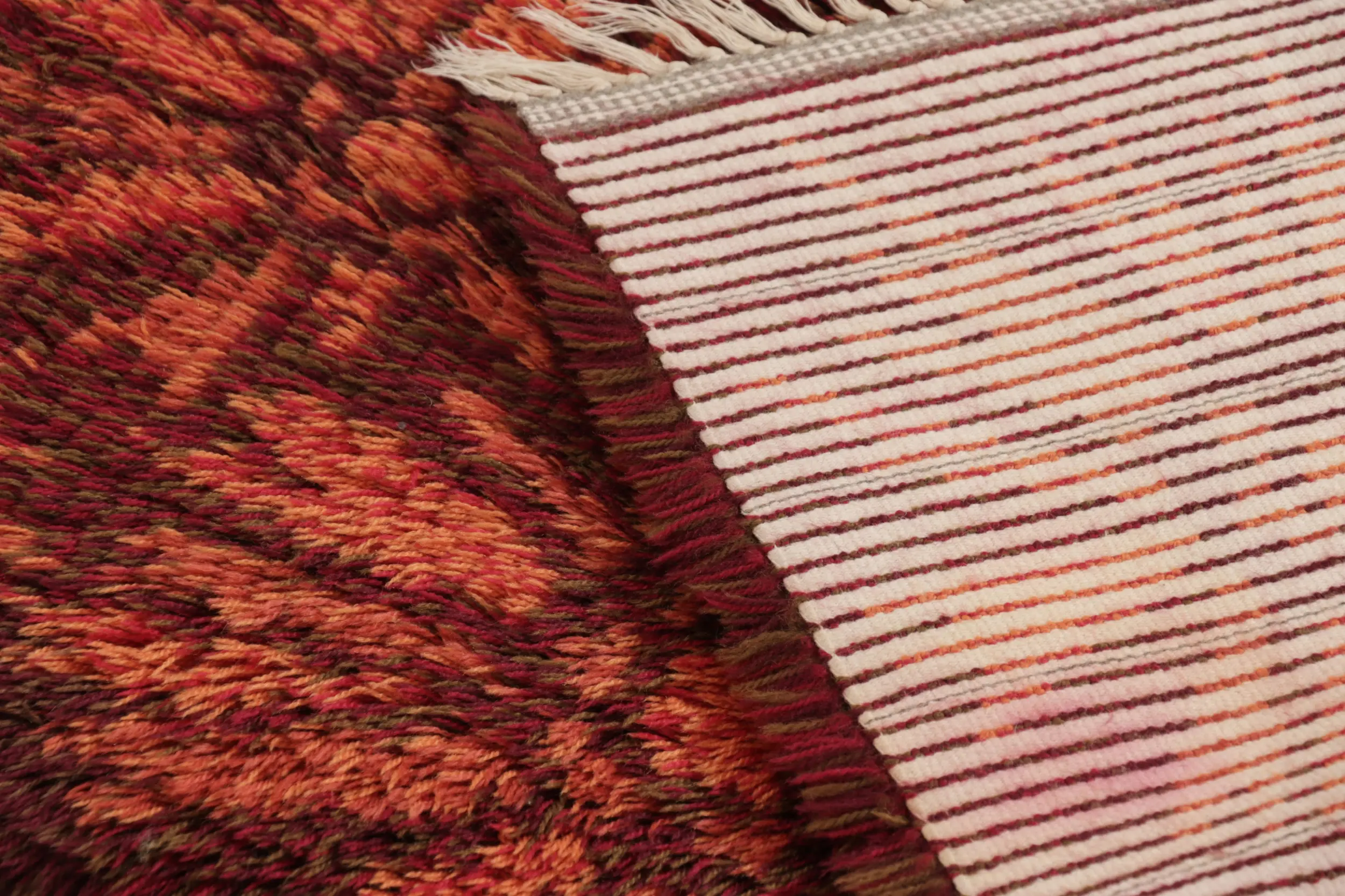 Vintage Swedish Floral Rug