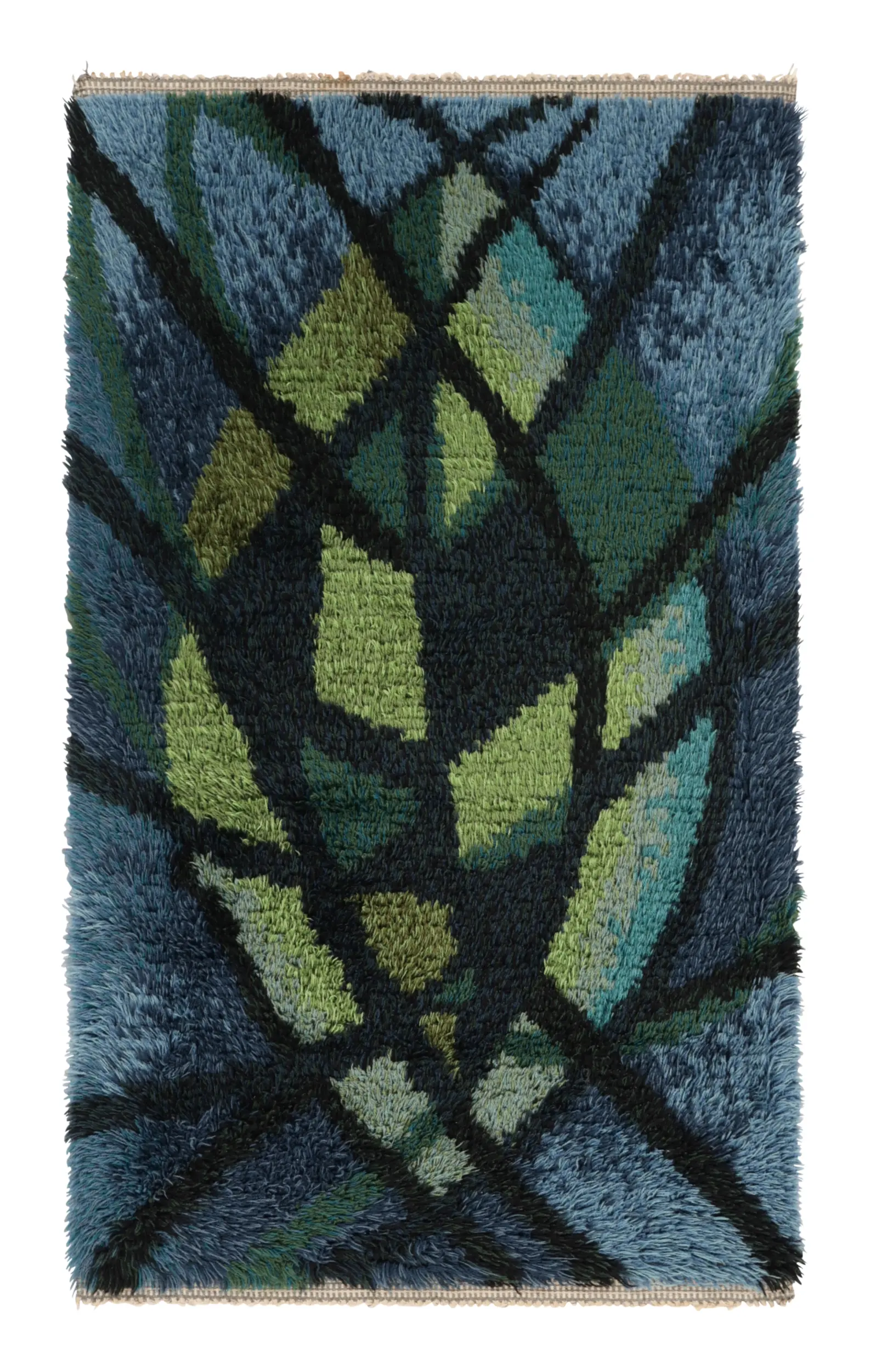 Vintage Swedish Geometric Rug