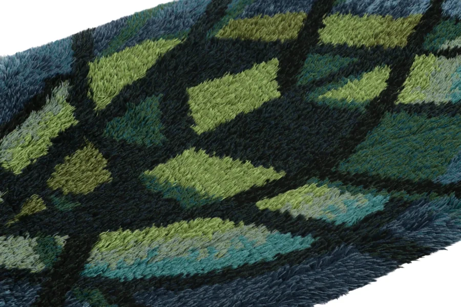 Vintage Swedish Geometric Rug