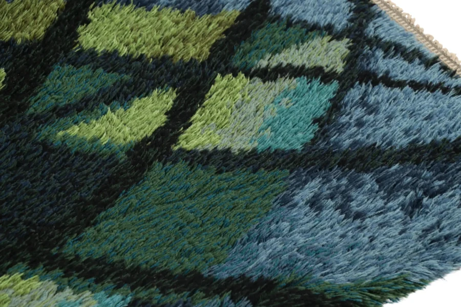 Vintage Swedish Geometric Rug