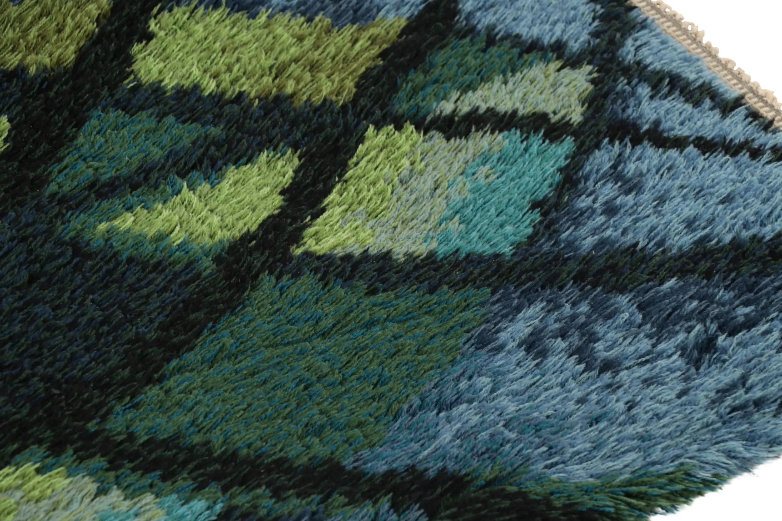 Vintage Swedish Geometric Rug