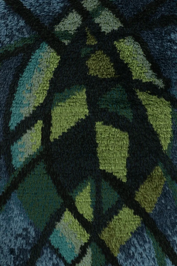 Vintage Swedish Geometric Rug