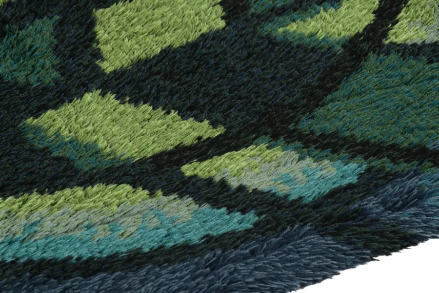 Vintage Swedish Geometric Rug