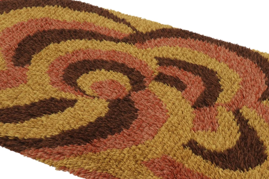 Vintage Swedish Geometric Rug