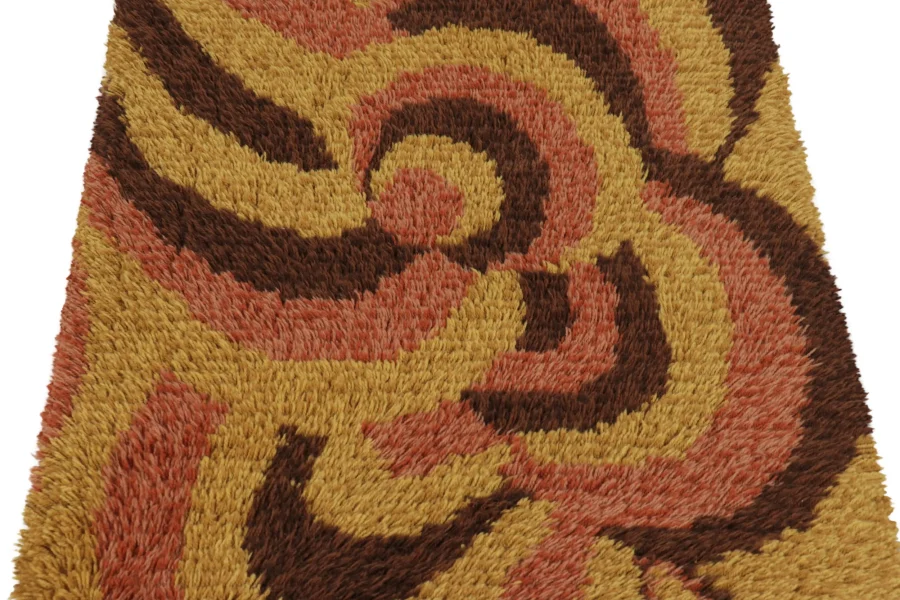 Vintage Swedish Geometric Rug