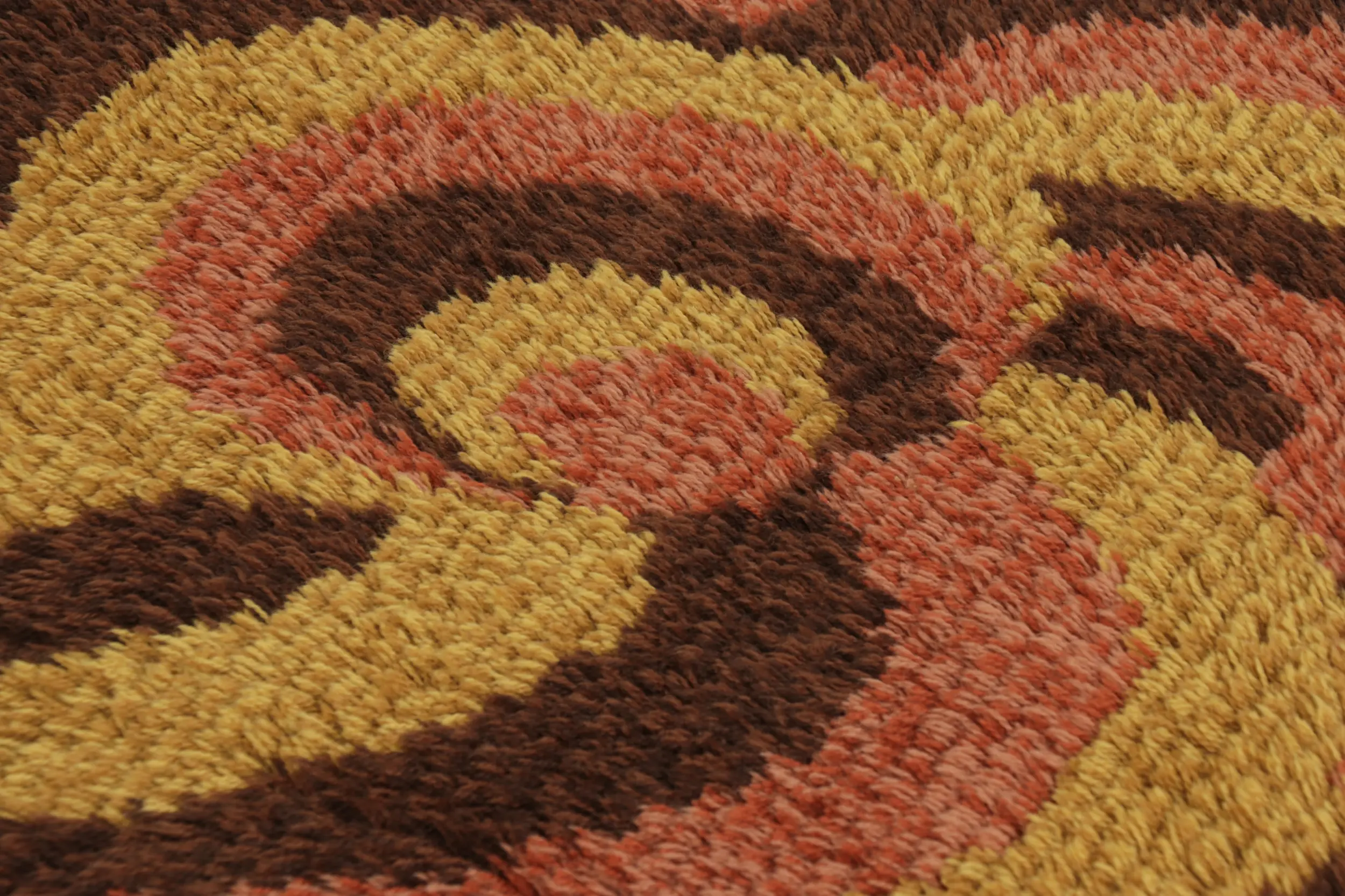 Vintage Swedish Geometric Rug